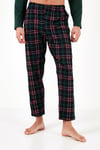 Ekoseli Pamuklu Regular Fit Uzun Kollu Erkek Pijama Takımı 6572005 YEŞİL