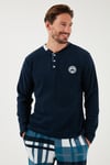 Ekoseli Regular Fit Düğmeli Bisiklet Yaka Kışlık Polar Erkek Pijama Takımı 60961008 LACİVERT