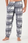 Ekoseli Regular Fit Düğmeli Bisiklet Yaka Kışlık Polar Erkek Pijama Takımı 60961008 SİYAH