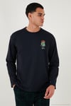 Ekoseli Regular Fit Yüksek Bel Cepli Bisiklet Yaka Erkek Pijama Takımı 6574002 LACİVERT