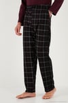 Ekoseli Regular Fit Yüksek Bel Cepli Bisiklet Yaka Erkek Pijama Takımı 6574002 SİYAH-BORDO