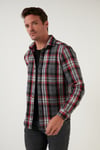 Ekoseli Uzun Kollu Slim Fit Kışlık Erkek Gömlek CF21W112844 GRİ
