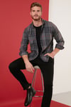 Ekoseli Uzun Kollu Slim Fit Kışlık Erkek Gömlek CF21W112844 ANTRASİT