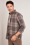 Ekoseli Uzun Kollu Slim Fit Kışlık Erkek Gömlek CF21W112844 CAMEL