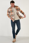 Ekoseli Uzun Kollu Slim Fit Kışlık Erkek Gömlek CF21W112844 HARDAL