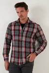 Ekoseli Uzun Kollu Slim Fit Kışlık Erkek Gömlek CF21W112844 GRİ