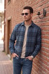 Ekoseli Uzun Kollu Slim Fit Kışlık Erkek Gömlek CF21W112844 İNDİGO