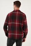 Ekoseli Uzun Kollu Slim Fit Kışlık Erkek Gömlek CF21W112844 BORDO
