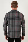 Ekoseli Uzun Kollu Slim Fit Kışlık Erkek Gömlek CF21W112844 ANTRASİT