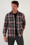Ekoseli Uzun Kollu Slim Fit Kışlık Erkek Gömlek CF21W112844 GRİ