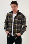 Ekoseli Uzun Kollu Slim Fit Kışlık Erkek Gömlek CF21W112844 HAKİ-SARI