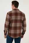 Ekoseli Uzun Kollu Slim Fit Kışlık Erkek Gömlek CF21W112844 VİZON