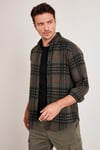Ekoseli Uzun Kollu Slim Fit Kışlık Erkek Gömlek CF21W112844 HAKİ