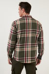 Ekoseli Uzun Kollu Slim Fit Kışlık Erkek Gömlek CF21W112844 HAKİ-BEJ