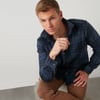 Ekoseli Uzun Kollu Slim Fit Kışlık Erkek Gömlek CF21W112844 İNDİGO