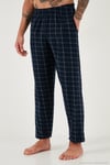Ekoseli Yumuşak Dokulu Regular Fit Uzun Kollu Erkek Pijama Takımı 609611030 LACİVERT