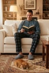 Ekoseli Yumuşak Dokulu Regular Fit Uzun Kollu Erkek Pijama Takımı 609611030 ANTRASİT