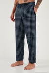 Ekoseli Yumuşak Dokulu Regular Fit Uzun Kollu Erkek Pijama Takımı 609611030 LACİVERT-GRİ