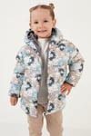 Ekstra Dolgulu İçi Yumuşak Polarlı Kapüşonlu Şişme Unisex Çocuk Mont 5763008 BEJ