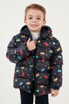 Ekstra Dolgulu İçi Yumuşak Polarlı Kapüşonlu Şişme Erkek Çocuk Mont 5763003 LACİVERT