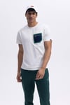 Ellesse % 100 Pamuk Regular Fit Bisiklet Yaka Göğüs Cepli Erkek T Shirt EM362-OF BEYAZ