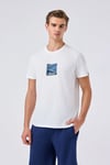 Ellesse % 100 Pamuk Regular Fit Bisiklet Yaka Baskılı Erkek T Shirt 6SM5025-OF BEYAZ