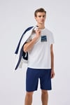 Ellesse % 100 Pamuk Regular Fit Bisiklet Yaka Baskılı Erkek T Shirt 6SM5025-OF BEYAZ