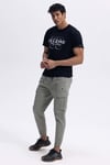 Ellesse Baskılı Pamuklu Regular Fit Bisiklet Yaka Erkek T Shirt EM455-BK SİYAH
