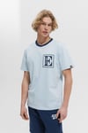 Ellesse Baskılı Pamuklu Regular Fit Şerit Detaylı Bisiklet Yaka Erkek T Shirt EM458-BL MAVİ