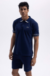 Ellesse Logolu % 100 Pamuk Regular Fit Düğmeli Erkek Polo Yaka T Shirt EM375-NV LACİVERT
