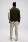 Ellesse Logolu Renk Bloklu Regular Fit Yarım Fermuarlı Dik Yaka Erkek Sweat EM519-KH KOYU HAKİ