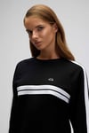 Ellesse Logolu Şerit Detaylı Pamuklu Regular Fit Bisiklet Yaka Kadın Sweat EF536-BK SİYAH