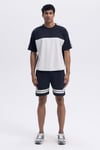 Ellesse Modal Karışımlı Regular Fit Bisiklet Yaka Renk Bloklu Erkek T Shirt EM488-BK SİYAH
