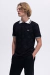 Ellesse Monogramlı % 100 Pamuk Regular Fit Düğmeli Erkek Polo Yaka T Shirt EM381-BK SİYAH