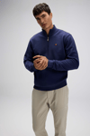 Ellesse Pamuklu Regular Fit Yarım Fermuarlı Dik Yaka Erkek Sweat EM580-NV LACİVERT