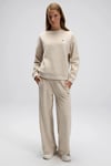 Ellesse Pamuklu Relaxed Fit Normal Bel Bol Paça Bayan Eşofman Altı EF543-BGM BEJ MELANJ