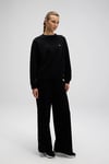 Ellesse Pamuklu Relaxed Fit Normal Bel Bol Paça Bayan Eşofman Altı EF543-BK SİYAH