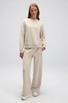 Ellesse Pamuklu Relaxed Fit Normal Bel Bol Paça Bayan Eşofman Altı EF543-BGM BEJ MELANJ