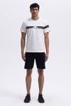Ellesse Şerit Detaylı % 100 Pamuk Regular Fit Bisiklet Yaka Erkek T Shirt EM442-ECR EKRU