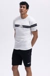 Ellesse Şerit Detaylı % 100 Pamuk Regular Fit Bisiklet Yaka Erkek T Shirt EM442-ECR EKRU