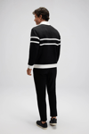 Ellesse Şeritli Pamuklu Regular Fit Yarım Fermuarlı Dik Yaka Erkek Sweat EM619-BK SİYAH