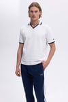 Ellesse Streç Pamuklu Regular Fit Şerit Detaylı Erkek Polo Yaka T Shirt EM491-OF BEYAZ
