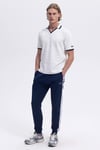 Ellesse Streç Pamuklu Regular Fit Şerit Detaylı Erkek Polo Yaka T Shirt EM491-OF BEYAZ
