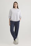 Eşofman Pamuklu Straight Fit Yüksek Bel Lastikli Paça Kadın Eşofman Altı 1600903-34665 LACİVERT