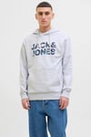 Essentials Jjebryan Logolu % 100 Pamuk Relaxed Fit Kapüşonlu Erkek Sweat 12268128 AÇIK GRİ