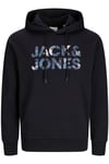 Essentials Jjebryan Logolu % 100 Pamuk Relaxed Fit Kapüşonlu Erkek Sweat 12268128 SİYAH