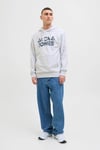 Essentials Jjebryan Logolu % 100 Pamuk Relaxed Fit Kapüşonlu Erkek Sweat 12268128 AÇIK GRİ