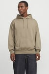 Essentials Jjecharge Pamuklu Oversize Fit Kapüşonlu Erkek Sweat 12268272 YAĞ YEŞİLİ