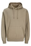 Essentials Jjecharge Pamuklu Oversize Fit Kapüşonlu Erkek Sweat 12268272 YAĞ YEŞİLİ