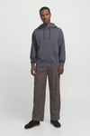 Essentials Jjecharge Pamuklu Oversize Fit Kapüşonlu Erkek Sweat 12268272 ANTRASİT